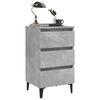 vidaXL Bed Cabinet with Metal Legs Concrete Grey 40x35x69 cm