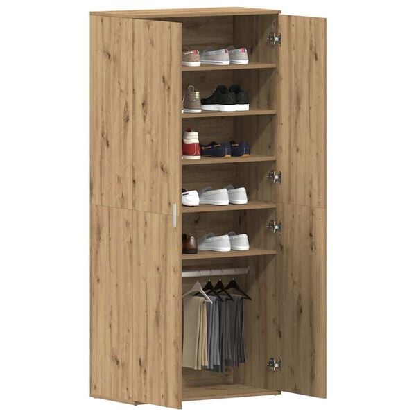 vidaXL Shoe Cabinet Artisan Oak 80 x 39 x 178 cm Engineered Wood