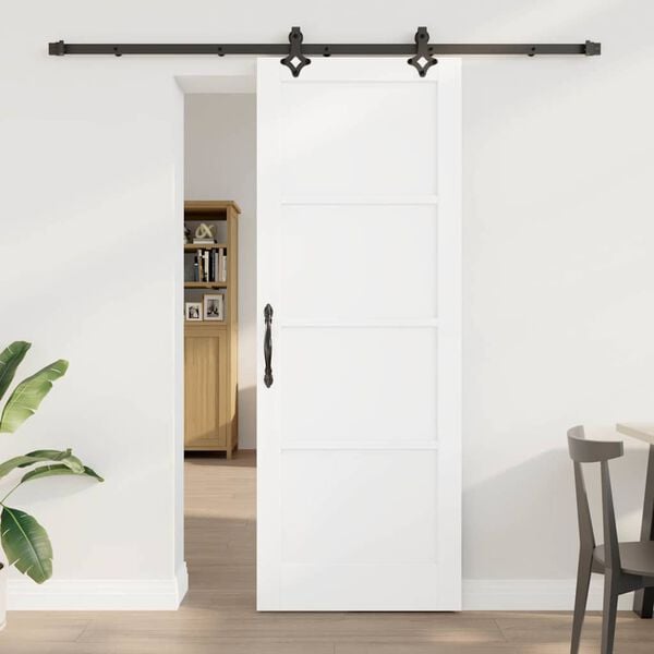 vidaXL Sliding Door ORKDAL White 78 x 211 cm Solid Pine Wood