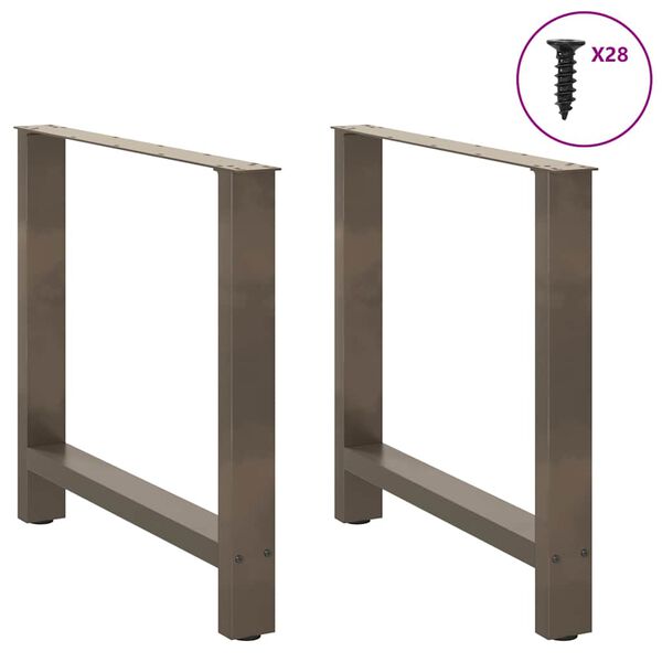 vidaXL Dining Table Legs Natural Steel 2 pcs 80x(72-73) cm Steel