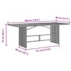 vidaXL Garden Table with Glass Top Grey 190x80x75 cm Poly Rattan