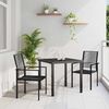 vidaXL Garden Dining Set 3 pcs Black Powder-Coated Steel