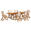 vidaXL 7 Piece Garden Dining Set Solid Wood Acacia and Textilene