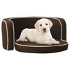 vidaXL Foldable Dog Sofa Brown 76x71x30 cm Linen Washable Cushion