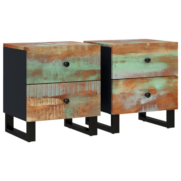 vidaXL Bedside Cabinets 2 pcs 40x33x46 cm Solid Wood Reclaimed