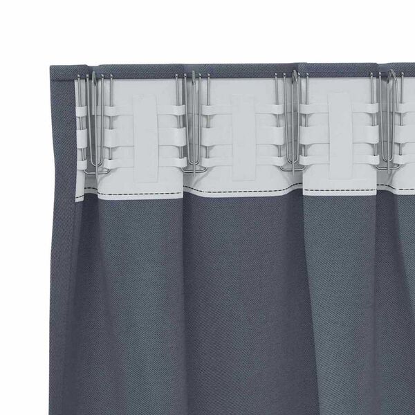 vidaXL Blackout Curtains with Rings 2 pcs Anthracite 225 x 140 cm