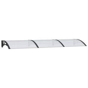 vidaXL Door Canopy Black and Transparent 300x75 cm Polycarbonate