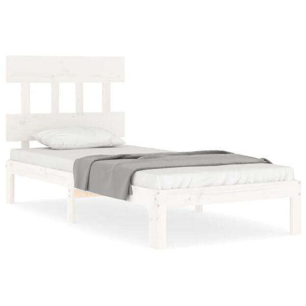 vidaXL Bed Frame without Mattress White 100x200 cm Solid Wood Pine