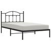 vidaXL Metal Bed Frame without Mattress with Headboard Black 107x203cm