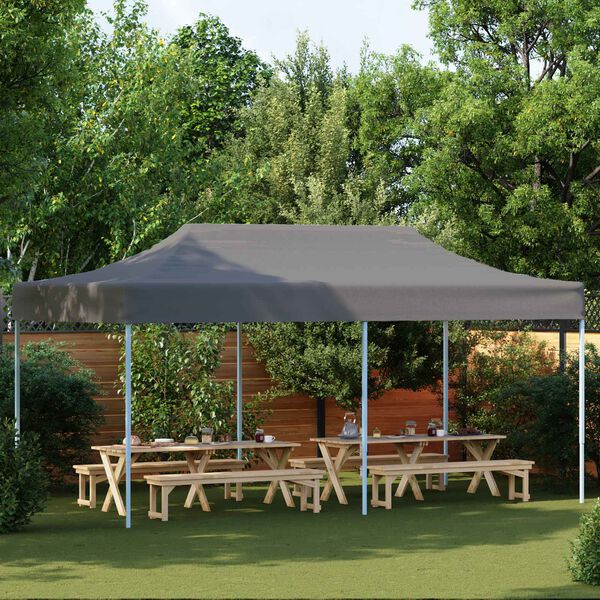 vidaXL Party Tent Folding Anthracite 291 x 580 x 315 cm Oxford Fabric
