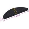 vidaXL Stair Mats Self-adhesive 10 pcs 56x17x3 cm Black Half Round