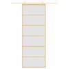 vidaXL Sliding Door Gold 76x205 cm Frosted ESG Glass and Aluminium