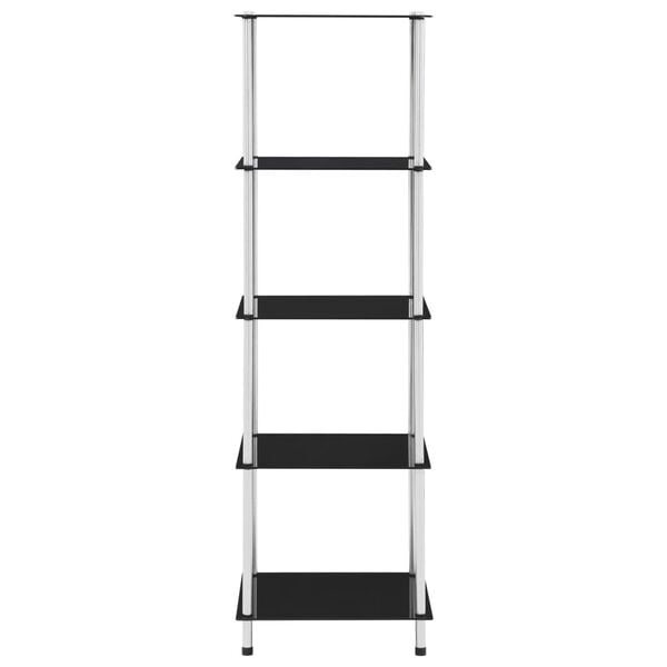 vidaXL 5-Tier Shelf Black 40x40x130 cm Tempered Glass