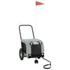 vidaXL Pet Bike Trailer Grey and Black Oxford Fabric and Iron