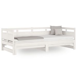 vidaXL Pull-out Day Bed without Mattress White 2x(90x200) cm