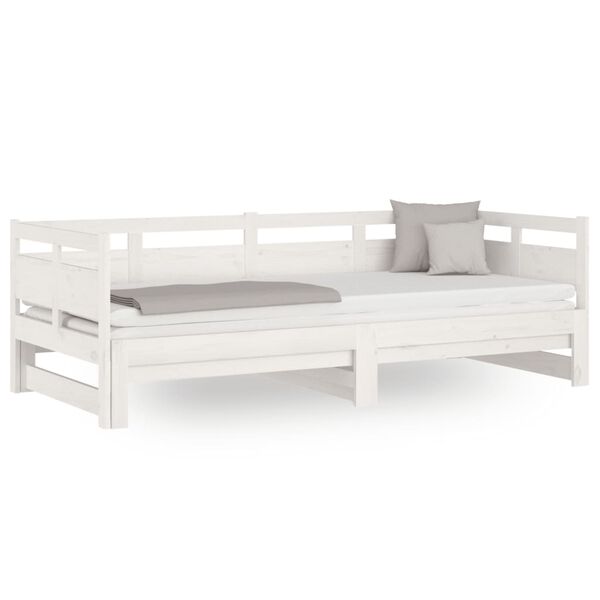 vidaXL Pull-out Day Bed without Mattress White 2x(90x200) cm