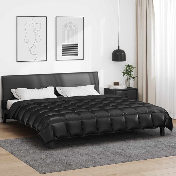 vidaXL Winter Duvet Black 200 x 220 cm Satin and Microfiber