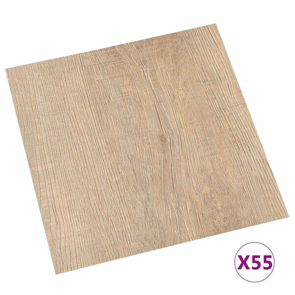 vidaXL Flooring Planks 55 pcs Brown 5.11 m&sup2; PVC