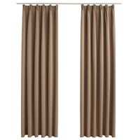 vidaXL Blackout Curtains with Hooks 2 pcs Taupe 140x175 cm
