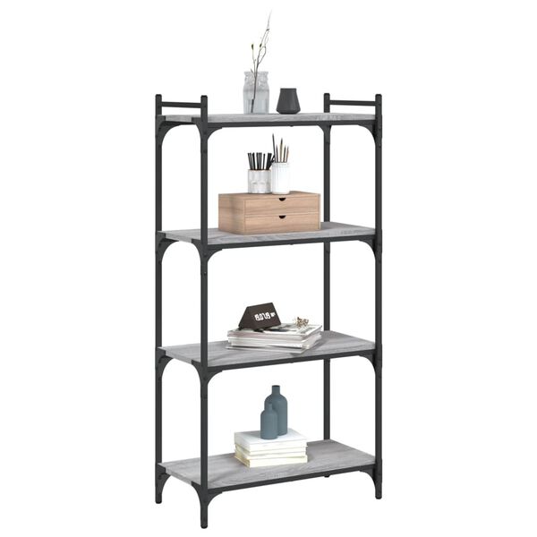 vidaXL Bookcase 4-Tier Grey Sonoma 60x30x120 cm Engineered Wood