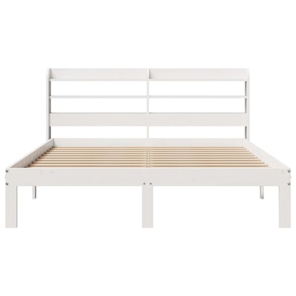 vidaXL Bed Frame with Headboard without Mattress White 160x200 cm
