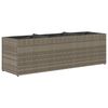 vidaXL Garden Planter with 3 Pots Grey 105x30x32 cm Poly Rattan