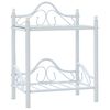 vidaXL Bedside Table | White | Steel and Tempered Glass | 45 x 30.5 x 60 cm