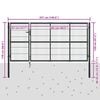 vidaXL Garden Gate with Posts Steel 350x120 cm Anthracite