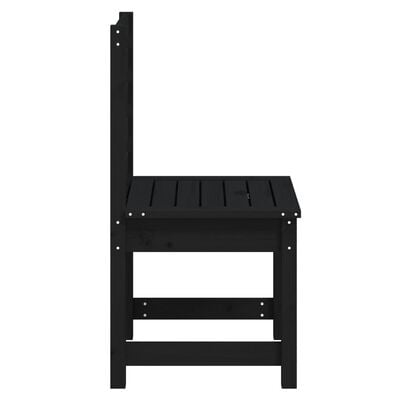vidaXL Garden Chairs 2 pcs Black 40.5x48x91.5 cm Solid Wood Pine