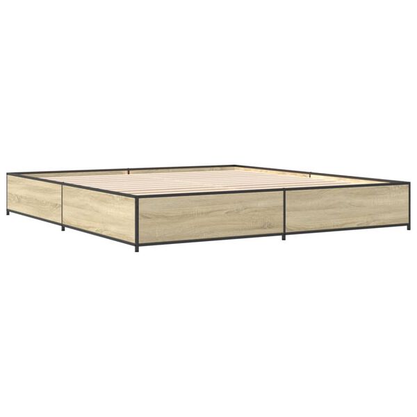 vidaXL Bed Frame without Mattress Sonoma Oak 180x200 cm Super King