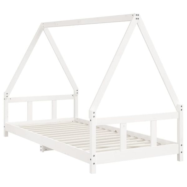 vidaXL Kids Bed Frame White 90x200 cm Solid Wood Pine