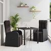 vidaXL Garden Dining Set with Cushion 3 pcs Black Poly rattan