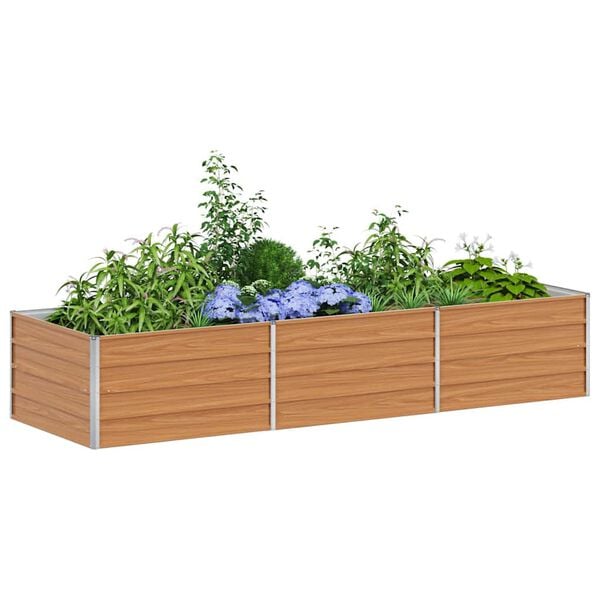 vidaXL Garden Raised Bed 240x80x45 cm Galvanized Steel Silver