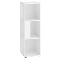 FMD Corner Shelf with 6 Side Compartments White