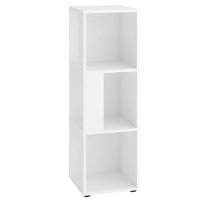 FMD Corner Shelf with 6 Side Compartments White