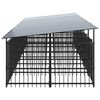 vidaXL Outdoor Dog Kennel with Roof Steel 11.26 m&sup2;