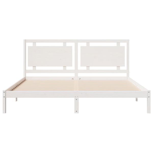 vidaXL Extra Long Bed Frame without Mattress&nbsp;White 200x210 cm Solid Wood