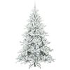 vidaXL Artificial Hinged Christmas Tree White 210 cm PVC and Steel