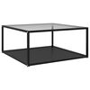 vidaXL Coffee Table Transparent and Black 80x80x35 cm Tempered Glass