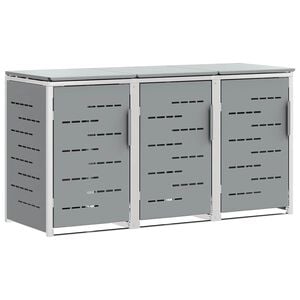 vidaXL Wheelie Bin Storage Stainless Steel Grey