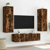 vidaXL TV Wall Cabinet with LED Lights Smoked Oak 80x35x31 cm