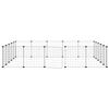 vidaXL 20-Panel Pet Cage with Door Black 35x35 cm Steel