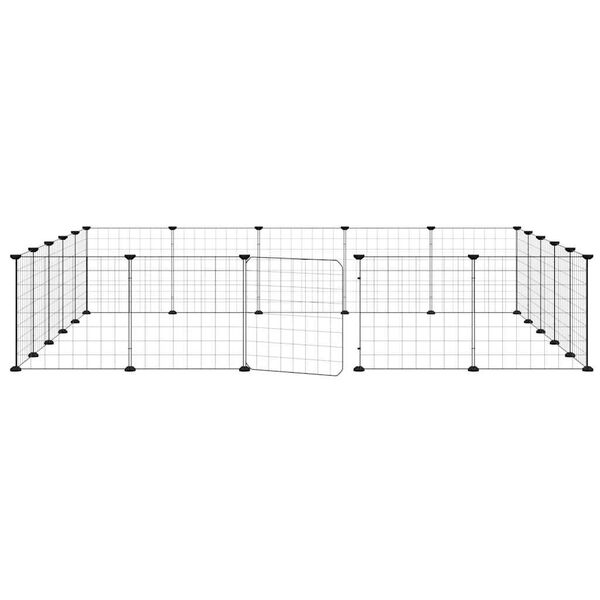 vidaXL 20-Panel Pet Cage with Door Black 35x35 cm Steel
