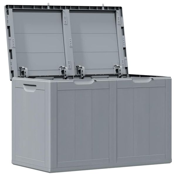 vidaXL Garden Storage Box 180L Grey PP Wood Look