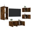 vidaXL 5 Piece TV Wall Units with LED Smoked Oak Engineered Wood
