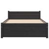 vidaXL Bed Frame without Mattress Black Solid Wood 90x190 cm Single Single