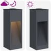 vidaXL Solar Led Pathway Light 2 pcs Anthracite Cold Rolled Steel