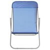 vidaXL Folding Beach Chairs 2 pcs Blue Textilene&Powder-coated Steel