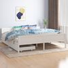 vidaXL Bed Frame without Mattress White Solid Wood Pine 180x200 cm Super King