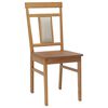 vidaXL Dining Chair 2 pcs Natural Solid Rubber Wood